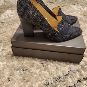 Nine West Textured Blue Heels